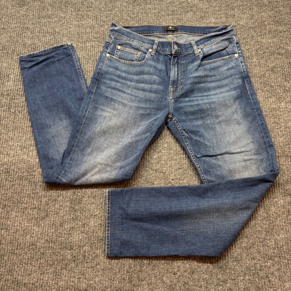 7 For All‎ Mankind Mens 34x30 Jeans Medium Wash Straight Premium Denim